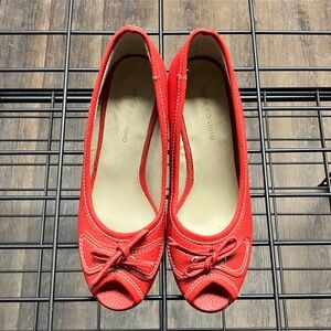 Red Peep Toe Women's Shoes